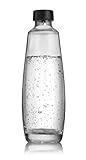 SodaStream 1 Glaskrug, nur mit der Maschine kompatibel SodaStream Duo, wiederbefüllbare Karaffe für Erfrischungsgetränke, 1 l, schwarz und transparent
