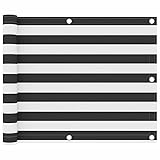 BULANED Balkon-Sichtschutz, Balkonsichtschutz, Windschutz Balkon, Windschutz Terrasse, Balkonverkleidung, Sichtschutz Garten, Anthrazit und Weiß 75x500 cm Oxford-Gewebe