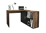 FMD Möbel Valley Schreibtisch, Holzwerkstoff, Old Style dunkel/schwarz P, rechteckig