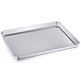 TeamFar Backblech, Edelstahl Rechteckig Backform Ofenblech, Ofenschale zum Backen, 32x25x2,5cm, Gesund & Langlebig, Hochglanzpoliert & leicht zu reinigen, Spülmaschinengeeignet