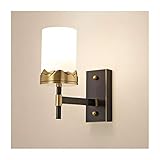 FXJ Wandleuchte Wandleuchte Kupfer Feste Lampe Wandleuchte Kreative Moderne Schlafzimmer Wohnzimmer Wandleuchte Glas Lampenschirm Dekorative Wandleuchte Geeignet für Flur, Schlafzimmer, Wohnzimmer (A)