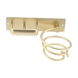 Focket Goldfarbener Haartrocknerhalter, Langlebiger Fönhalter aus Aluminium, Kompakter, Leichter, Platzsparender Haartrockner für Haarglätter, Brotrasierer, Haarspange und Mehr