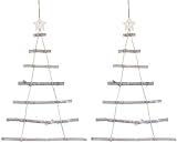 Britesta Weihnachtsdeko: 2 Deko-Holzleitern in Weihnachtsbaum-Form zum Aufhängen, 48 x 78 cm (Holzstrickleiter Weihnachtsbaum)