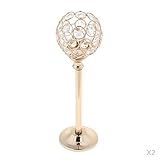 2X Kerzenhalter for Stumpenkerzen, modernes Herzstück for Couchtisch, Heimdekoration, Ornamente, goldenes L, E 16,5–26,5 cm