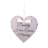 Vatertag Geburtstag Holz Love Listing Holz Herz Geschenk Hängeanhänger Stehsammler Transparent (Pink, One Size)