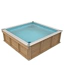 BWT Kinderpool Pistoche | Aufstellbecken Aus Holz | Besonders Sicher & Stabil | Beckenumrandung Aus Aluminium | Wasserstand Zwischen 40 & 60 cm