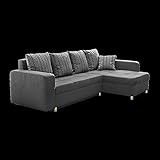 HUIJK Schlafsofa Ecksofa Sofa Couch Webstoff anthrazit/schwarz 235x82x154cm Schlaffunktion