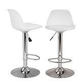 OHMG Barhocker, 2 Stück, Barstühle aus Metall, PU-Leder, 360 ° drehbar & höhenverstellbar, Hochstuhl Küche