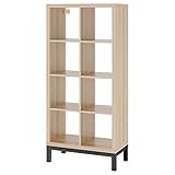 IKEA KALLAX Regal mit Untergestell 77x164 cm weiß gebeizt Eiche Optik / schwarz