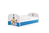 Interbeds Kinderbett LUKI PAW Patrol 160x80 weiß mit Lattenrost und Matratze sehr Stabiler Konstruktion komfortabel einfach funktional Jugendbett