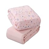 ClevaMama Spannbettlaken für Kinderbett, Jersey, Baumwolle, 70 x 140 x 12 cm, Rosa, 2 Stück