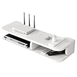 Hggzeg WiFi Router Aufbewahrungsbox schwebende Regale TV Set-Top-Rack, Wandmontage mehrschichtiges Kabelmanagement Lagerregal für Wanddekoration (jl03,weiß)