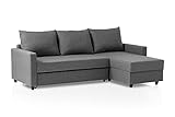 Traumnacht Schlafsofa Belfort, Ecksofa, Sofagarnitur in L-Form mit Schlaffunktion und Stauraum in der Ottomane, produziert nach deutschem Qualitätsstandard, grau, 227x153x66 cm