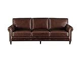 Vente-unique - Ledersofa Vintage 3-Sitzer - Braun - Cassandra