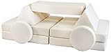 Velinda Spielsofa Modulsofa Spielmöbel modulares Kindersofa Familienmöbel Bausteine-Set (Farbe: cremefarben)