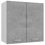 vidaXL Hängeschrank 2 Regalböden Küche Schrank Einbauküche Küchenzeile Küchenmöbel Oberschrank Küchenschrank Betongrau 60x31x60cm Holzwerkstoff