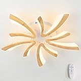 Naoeoon LED Deckenlampe Holz, Dimmbar Wohnzimmerlampe,Schlafzimmerlampe deckenlampen,3000K-6000K, Lampe Deckenleuchte fur Wohnzimmer,Schlafzimmer, Kinderzimmer