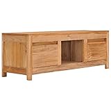 Wakects TV-Ständer, Teakholz-TV-Schrank, robust, reichlich Stauraum, 35 cm Höhe, solide Struktur für Haus