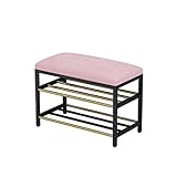 Ottomans Schuhhocker Eingangsbank Metall Schuhregal Bank Organizer mit 2 Ebenen Aufbewahrungsorganisator für Eingangsbereich Flur Wohnzimmer Eingang Schuhbänke (Color : A, Size : 80cm/31.50i