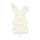 HeLLo mini Nachtlicht Hannes der Hase Kinderzimmer-Lampe/Tauf-Geschenk oder zur Geburt/Personalisiert mit Wunsch-Name für Mädchen oder Jungen Kinderlampe Babyzimmer Stilleuchte [Energieklasse A++]