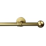 Garesa Gardinenstange Bolti Ø 16mm, 1-läufig, Gold, matt I Stabile Vorhangstange ohne Ringe I Mit Endknopf Kugel I Für mittelschwere Vorhänge I 350cm