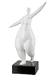 Casablanca Moderne Deko Skulptur XL Figur Frau Lady - Design Statue weiß glänzend - Höhe 37 cm