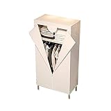 WIQUYBML Einfacher weißer Kleiderschrank, offener Kleiderschrank, Aufbewahrungsorganisator, tragbar, großer Kleiderschrank, Reißverschluss, 3-türige Kleiderstange, schnelle Installation (Gr
