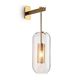 QTQHOME Kreative Wandleuchte,Moderne Minimalistischen Wall Sconce Für Bett Schlafzimmer,Korridor Gang Antike Schmiedeeisen Wandleuchte Befestigung-A Golden