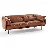 Oviala Ledersofa, 3-Sitzer, Braun