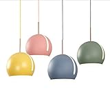 Rund Kronleuchter Hängelampe Esszimmer Esstisch Schwenkbar Verstellbar Kreativ Metall Eisen Schirm Bunt Pendelleuchte für Modern Küchen Flur Cafe Bar Studie Deckenleuchte E27 Deko 20*26cm (Blau)