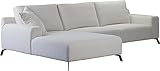 Meble Roberto Ecksofa Firago - 316 cm - Weiß Bouclé - Sofa L-Form mit Ottomanen Links - Komfortabel Sofas & Couches - Wohnzimmer Couch - Klassische Eckcouch - Sofagarnituren