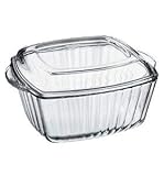 Auflaufform Glaskochgeschirr Glasbräter 2,6L eckig m. Deckel Bräter
