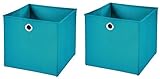 StickandShine 2er Set Türkis Faltbox 28 x 28 x 28 cm Aufbewahrungsbox faltbar