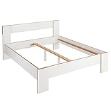 trendteam smart living Schlafzimmer Bett Doppelbett Ehebett 180cm , 191 x 95 x 213 cm Weiß, Fichte mit großer Liegefläche