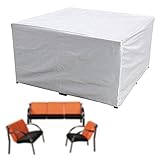 WDNMDY Terrassenmöbel-Abdeckungen Gartenmöbel-Set-Abdeckung 210D-Oxford-Stoff Wasserdicht Tisch- und Stuhl-Set-Abdeckung Rechteckige Langlebige Garten-Sofa-Abdeckung für Deck