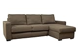 Meble Roberto Ecksofa mit Schlaffunktion und Stauraum - Paris - 254 cm - Braun- Sofa L-Form Rechts - Schlafcouch - Sofa Bed - Komfortabel Sofas & Couches - Wohnzimmer Couch