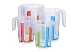 MiraHome Messbecher 4er Set bunt 2X 0,5 Liter 2X 1 Liter ml l Cups Gramm Zucker Mehl Austrian Quality