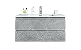 FBITE Badezimmer Badmöbel Set 100cm Unterschrank Schrank Waschbecken