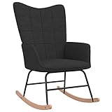 YUMENG Schaukelstuhl, Sessel Wohnzimmer, Schaukelsessel, Stillsessel, Schwingsessel, Tv Sessel, Ohrensessel, Relaxsessel, Rocking Chair, Schwarz Stoff