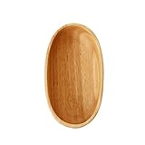 Holzschüssel Holzbootförmige ovale Holzschale Dessert Frühstück Salatschüssel Dessert Obstteller Kreatives Geschirr (Farbe : Wood Color, Size : 15x8cm)