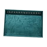 Weavaeluee Grünes Flanell-Schmucktablett Organizer für Frauen Mädchen Schubladeneinsätze Ohrring Halsketten, grüne Halsketten, 35 x 24 x 3 cm