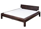 MASSIVMOEBEL24.DE Bett Akazie 180x200x80 Tabak lackiert Bueno #030