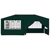 Dioche Gartenpavillon 6x4 m, stabiler Stahlrahmen Garten Unterschlupf Grün Wasserdicht Outdoor Metall Pavillon mit Seitenwänden für Hochzeit Party