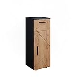 Vicco Midischrank Badschrank Badezimmermöbel Irma modern 30x81 cm Badezimmer Schrank Badmöbel Schranktür Schrankfach Schrankschublade Ablage Aufbewahrung (Anthrazit-Eiche)