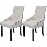 YUMENG Esszimmerstühle 2 STK., Küchenstühle, Essstühle, Esstisch Stühle, Dining Chairs, Armlehnstuhl, Living Room Chair, Stühle Esszimmer Set, Cremegrau Stoff