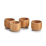 Zeller 25368 Eierbecher-Set, 4-TLG, Bambus, ca. Ø 5 x 4 cm