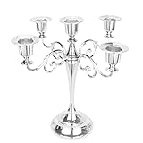 SHJOEE 5 Armiger Kerzenständer Vintage Kerzenleuchter Metall Kerzenhalter Barockstil Candle Holder Weihnachten Erntedankfest Wohnzimmer Café Abendessen Geburtstag Tischdeko Haus Dekoration