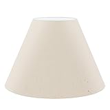 Hellolamp Lampenschirm Rund Konisch,E27 Fassung,Natürlicher Baumwollstoff(40x20x29 cm)Tischleuchte Tischlampe Ersatzlampenschirm Lampenschirme Stofflampenschirme