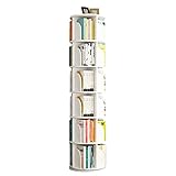 Bücherregale Drehbares, Drehbares, Multifunktionales 360-Grad-drehbares, Bodenstehendes Eckregal, Lagerregal Für Zu Hause, Wohnzimmer, Büro (Color : Weiß, Size : 50.5 * 190cm)