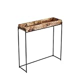 Tische für Wohnkultur Schmaler Retro-konsolentisch, Couchtisch Mit Schwarzem, Robustem Eisenrahmen, Kunst-teetisch-display-tisch Zum Dekorieren Von Zuhause, Wohnzimmer-büro Ei(Size:90*25*80CM,Color:A)